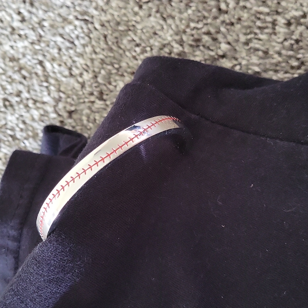 Baseball cuff bracelet.